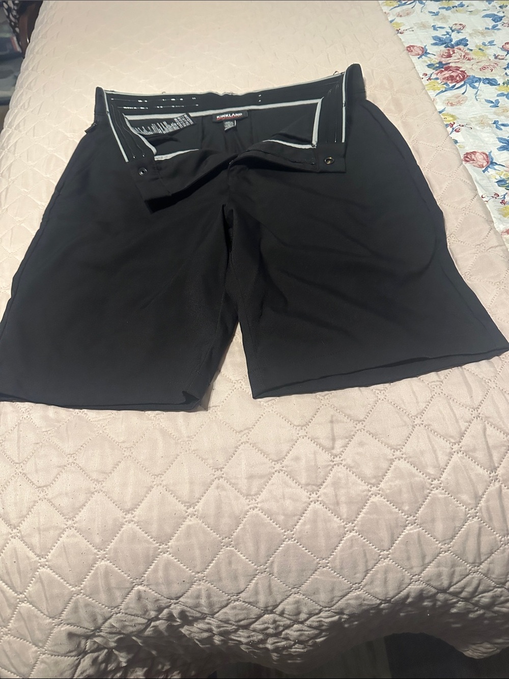 Kirkland Signature Black Men's Flat Front Performance Shorts